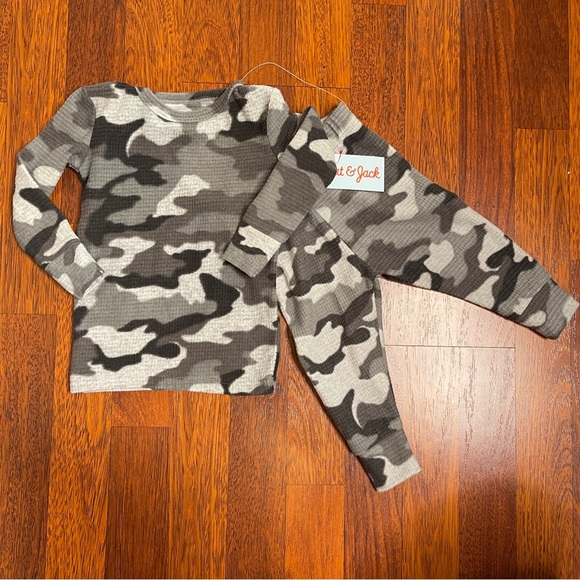 Cat & Jack Gray Camouflage Shirt Pants Set 12M Soft Cozy - Picture 5 of 6